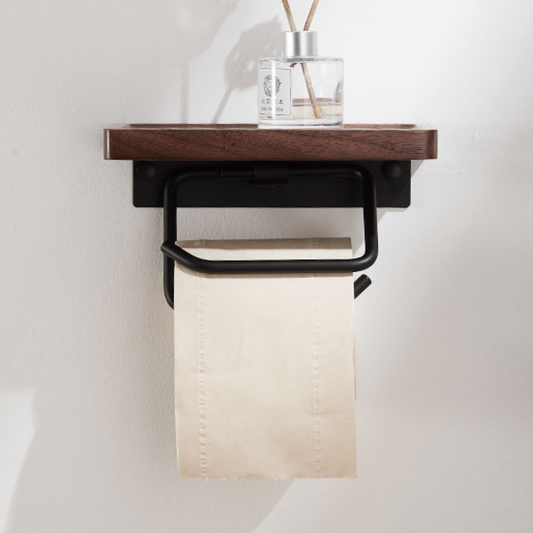 Bathroom Walnut Wood Tissue Rack