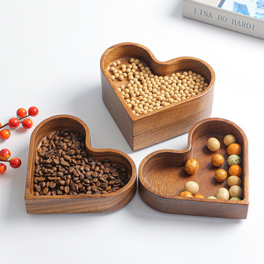 Beautiful Heart-Shaped Wood Plate