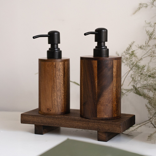 Walnut Wood Bathroom Soap Dispenser