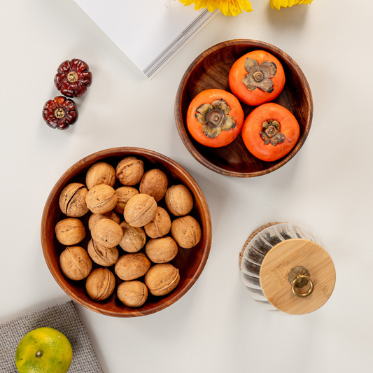 Handmade South American Walnut Wood Fruit Plate