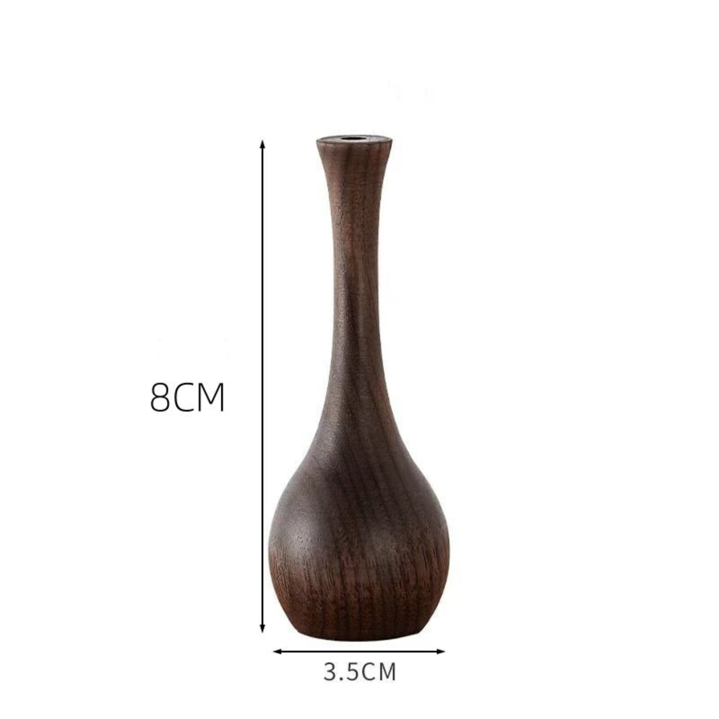 Elegant Walnut Wood Decorative Vase