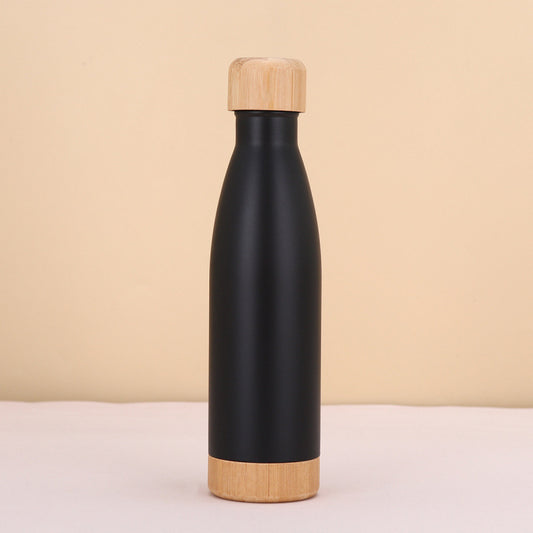 Bamboo and Stainless Steel Thermos Bottle
