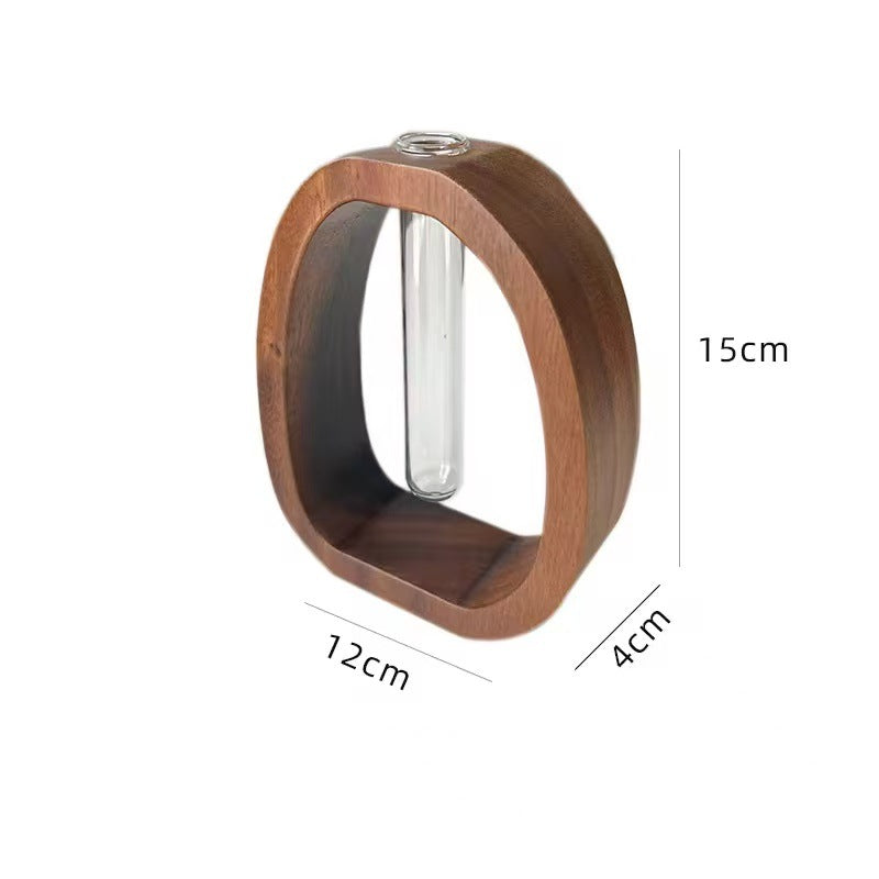 Creative Wood and Glass Decorative Vase