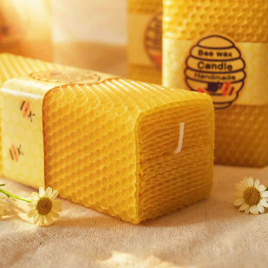 Square Roll Honeycomb Beeswax Candle