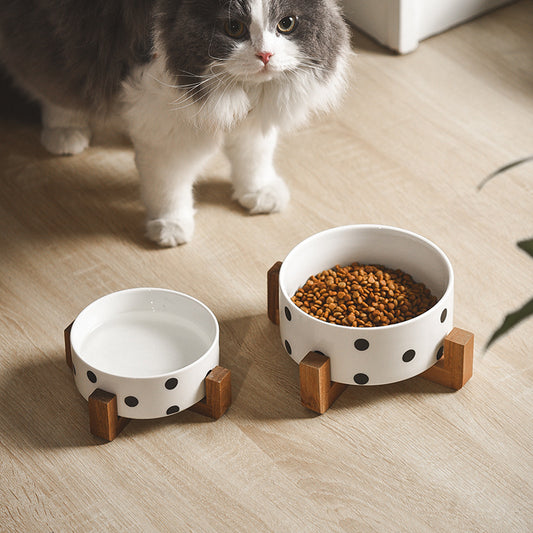 Premium Ceramic Black and White Patterns Pet Bowl