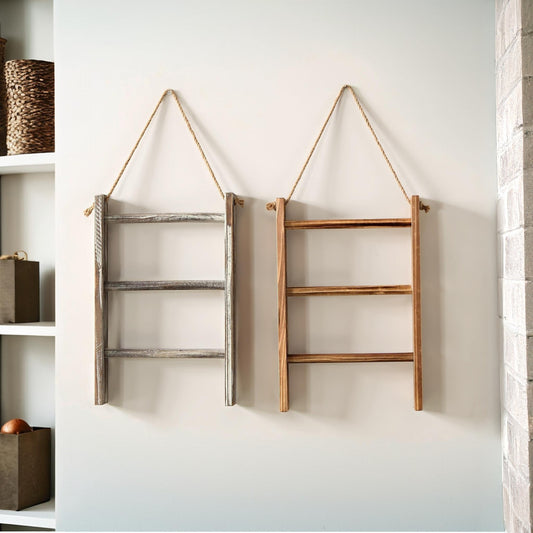 Retro Style Solid Wood Bathroom Ladder Rack
