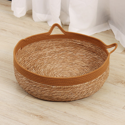 Handwoven Cotton and Linen Pet Bed