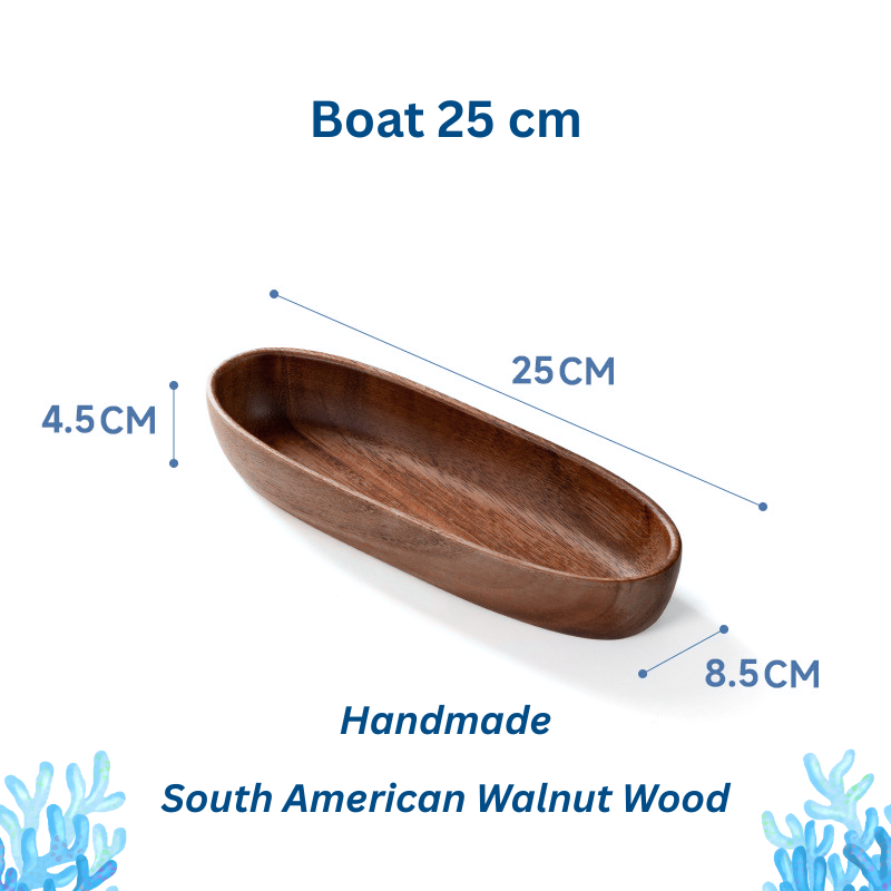 Handmade South American Walnut Wood Fruit Plate