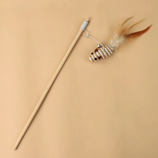 Natural Sisal Cat Toy - Stripped Brown Mouse