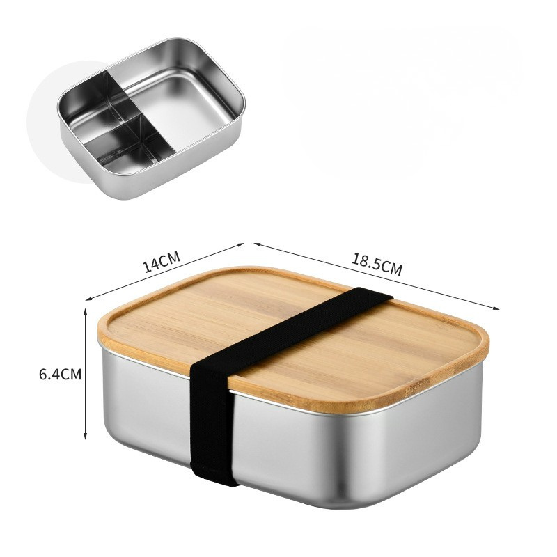Stainless Steel Lunch Box with Bamboo Lid