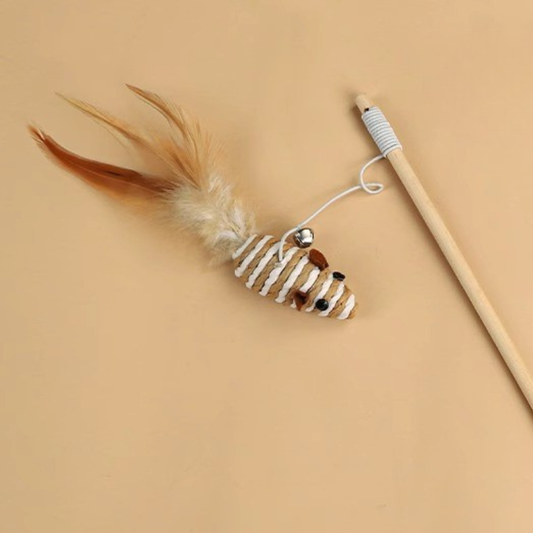 Natural Sisal Cat Toy - Stripped Brown Mouse