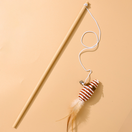 Natural Sisal Cat Toy - Red Stripped Mouse