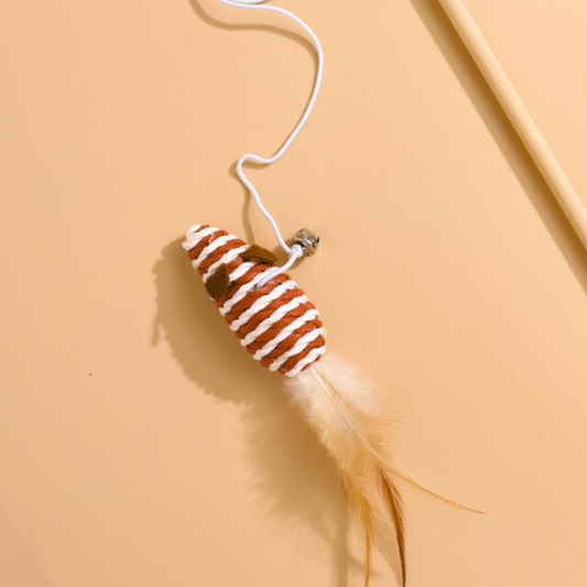 Natural Sisal Cat Toy - Red Stripped Mouse
