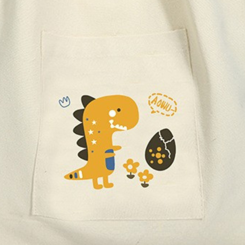 Reusable Canvas Tote Bag Yellow Dino