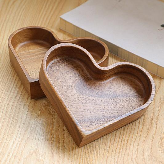 Beautiful Heart-Shaped Wood Plate