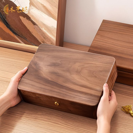 Solid Walnut Wood Keepsake Box