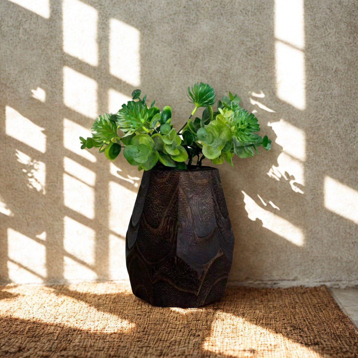 Wood Vase Octagonal