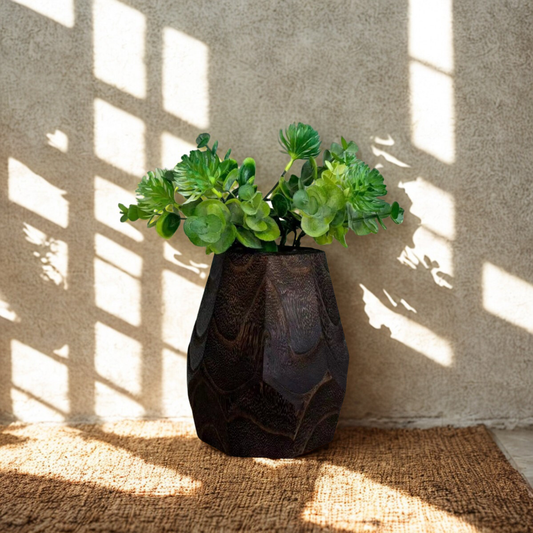 Wood Vase Octagonal