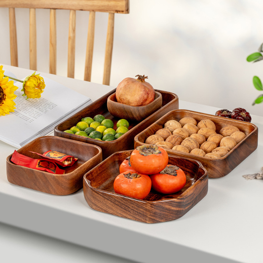 Handmade South American Walnut Wood Fruit Plate