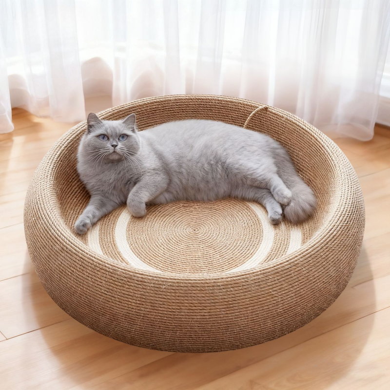 Comfortable Sisal Bed with a Toy