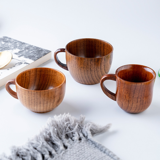 Wood Tea Cup with a Handle