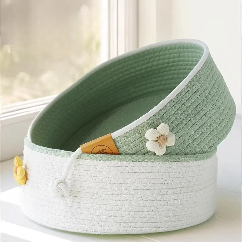 Cotton and Linen Pet Bed Flower