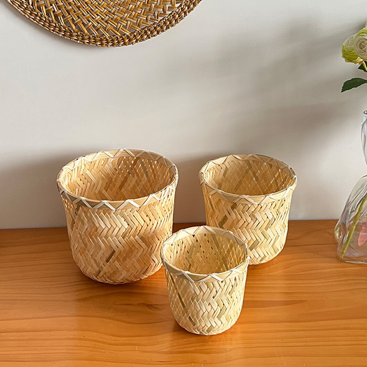 Handmade Woven Bamboo Basket
