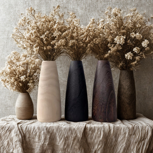Wood Vase Smooth Oval
