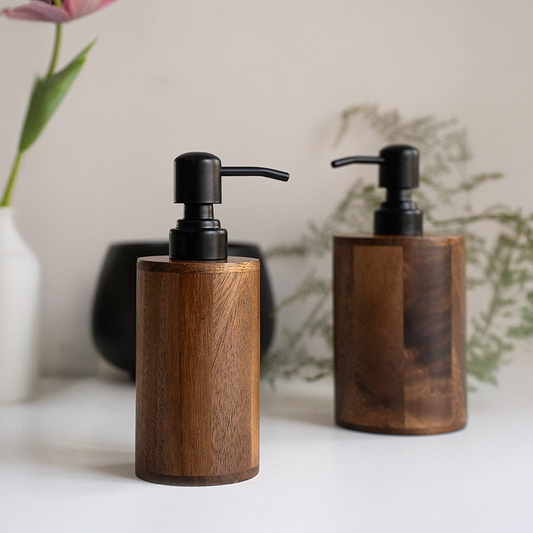 Walnut Wood Bathroom Soap Dispenser