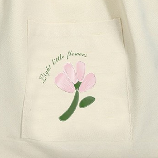 Reusable Canvas Tote Bag Pink Flower
