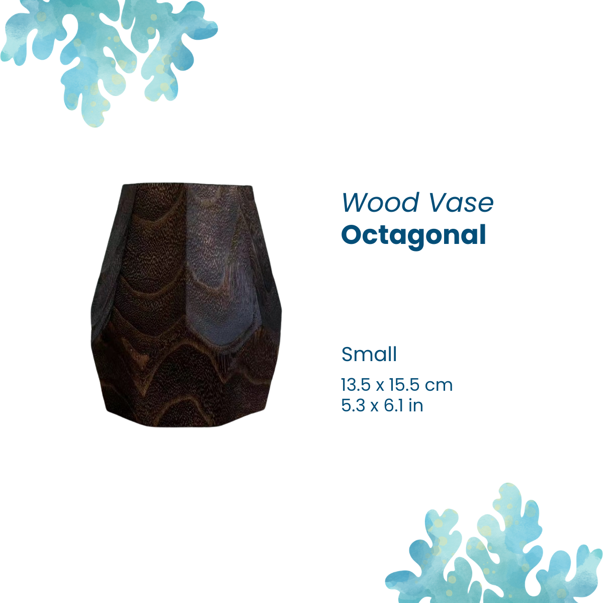 Wood Vase Octagonal