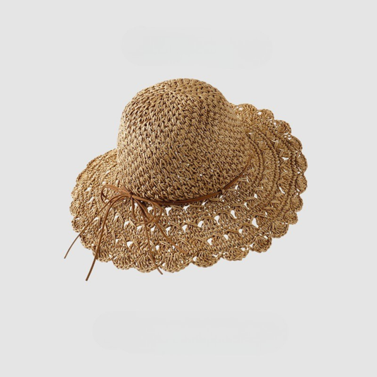 Natural Straw Hat Dots Pattern