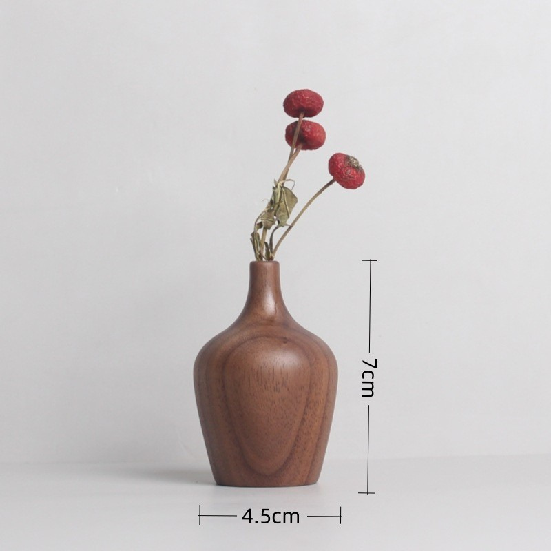 Solid Black Walnut Wood Vases