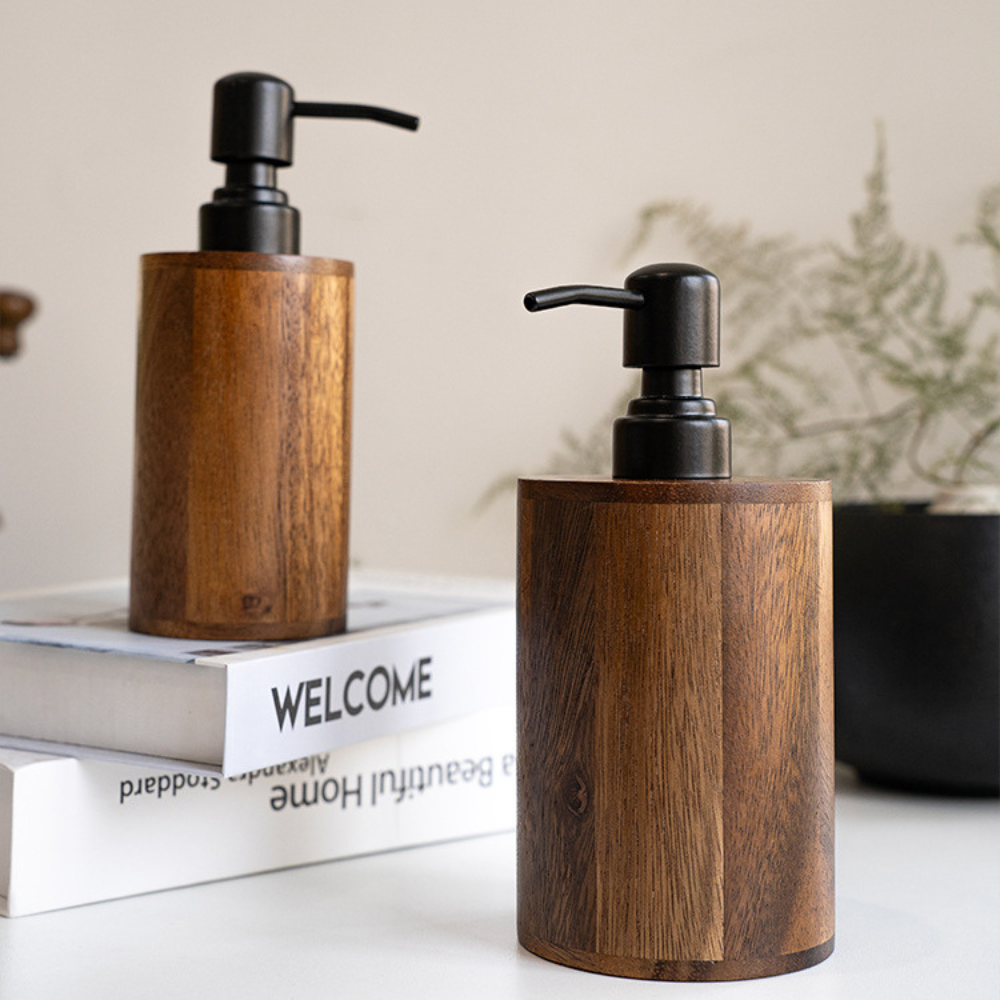 Walnut Wood Bathroom Soap Dispenser