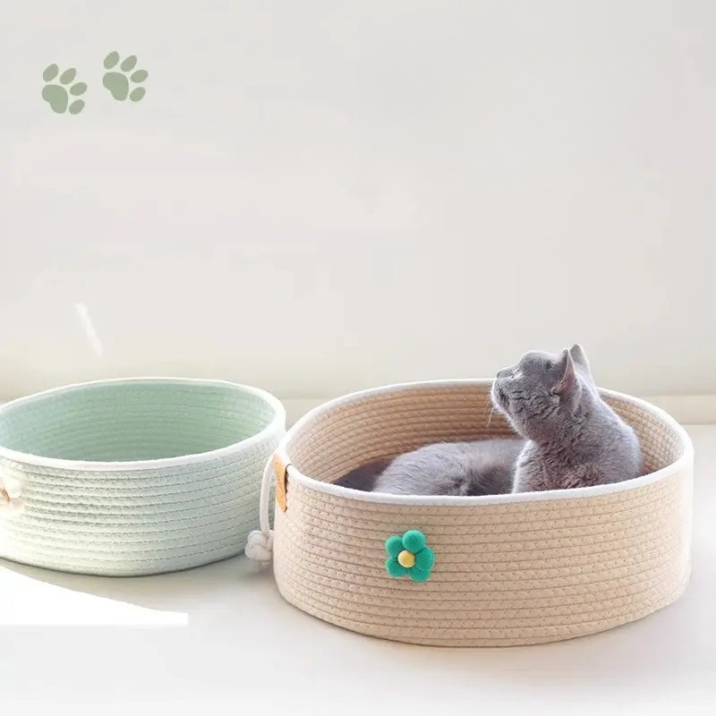 Cotton and Linen Pet Bed Flower