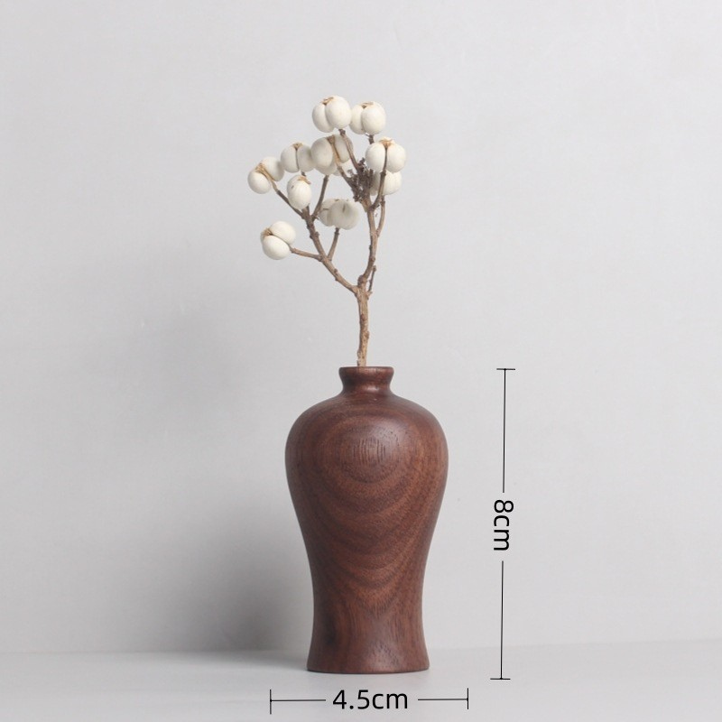 Solid Black Walnut Wood Vases
