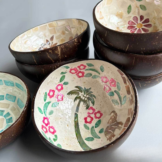 Handmade Mosaic Coconut Bowl