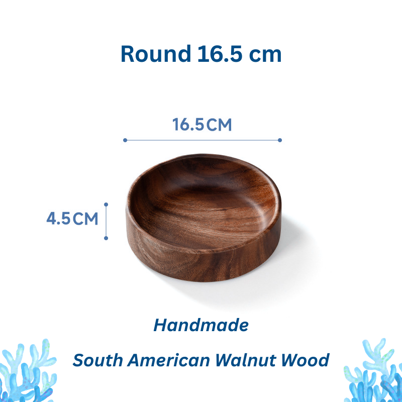 Handmade South American Walnut Wood Fruit Plate