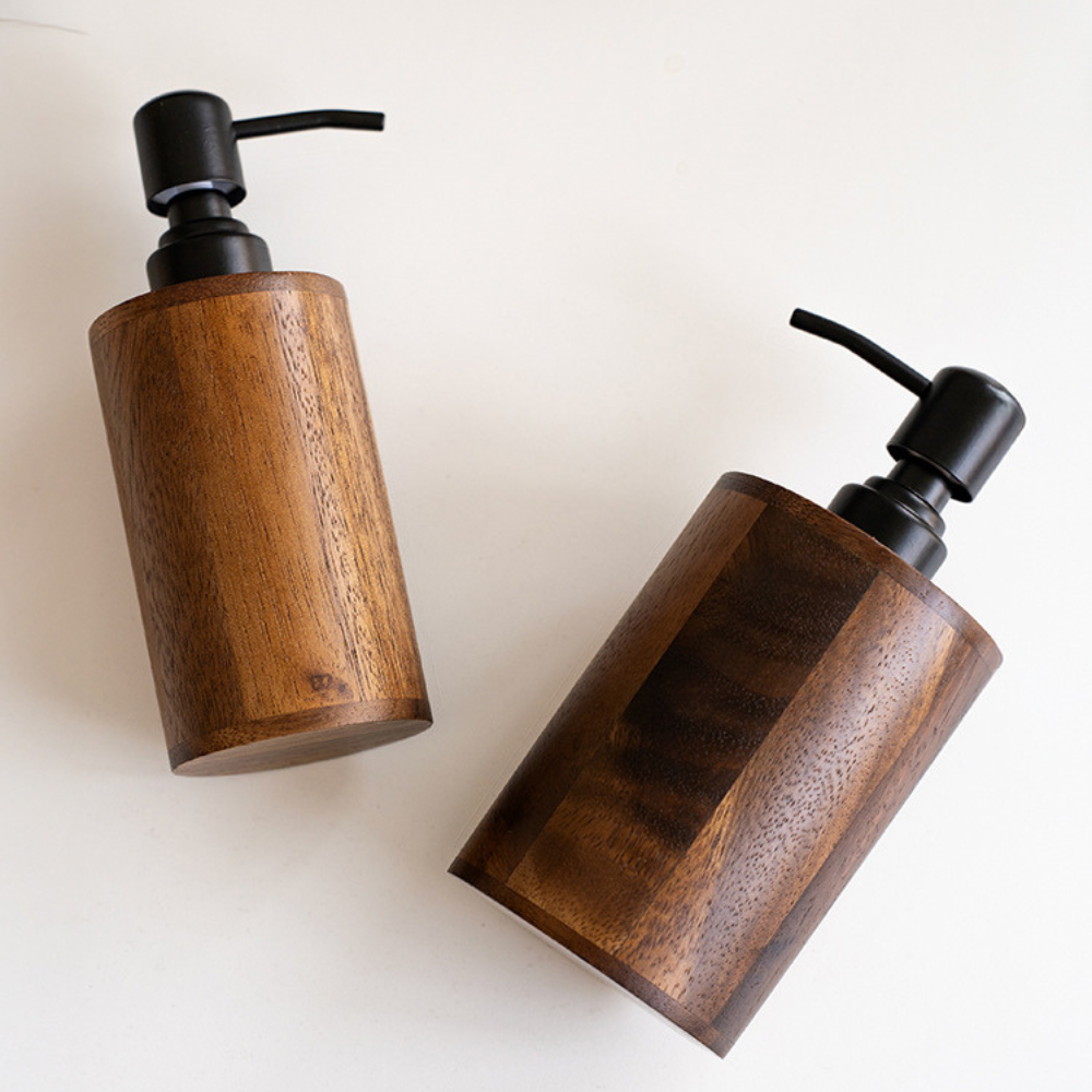 Walnut Wood Bathroom Soap Dispenser