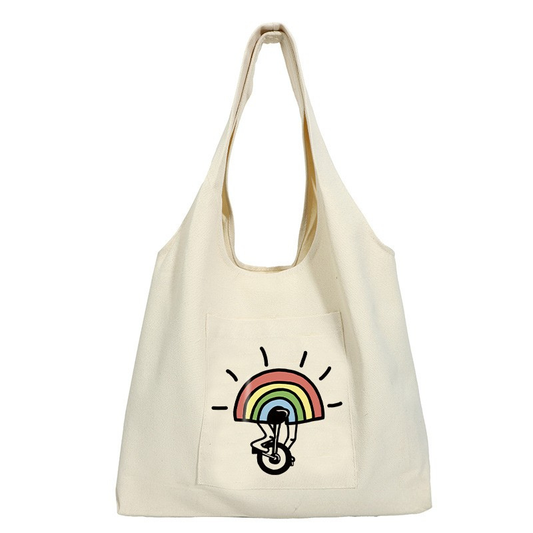 Reusable Canvas Tote Bag Rainbow