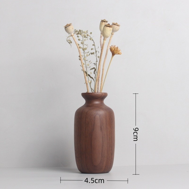 Solid Black Walnut Wood Vases
