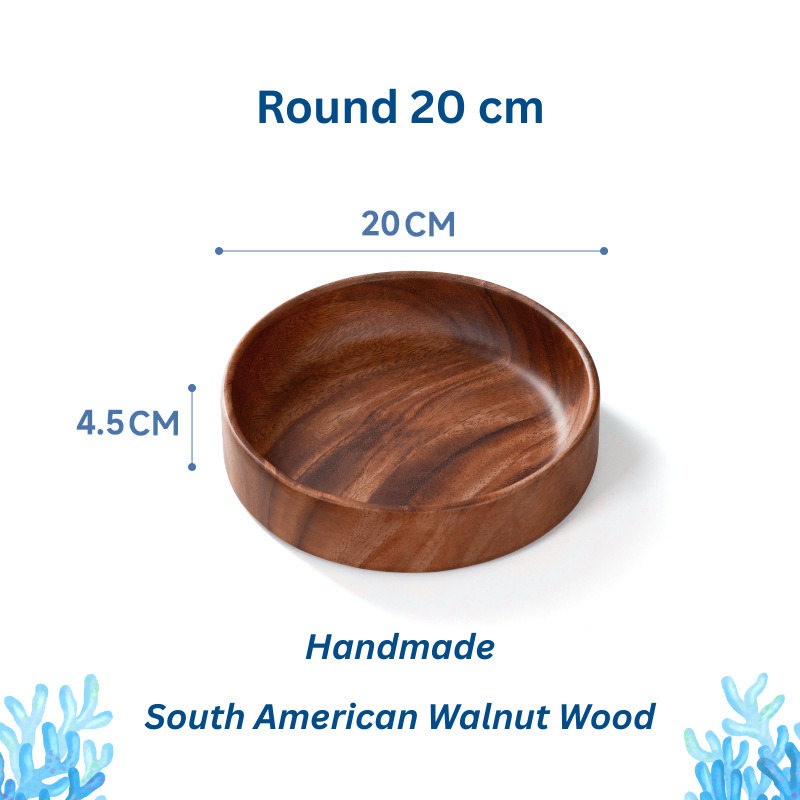 Handmade South American Walnut Wood Fruit Plate