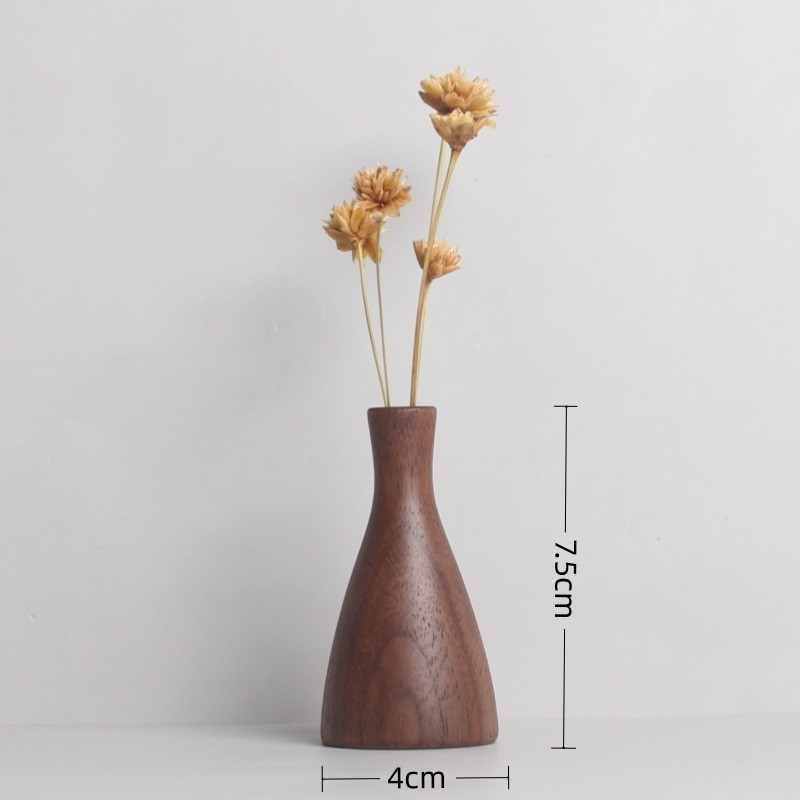 Solid Black Walnut Wood Vases