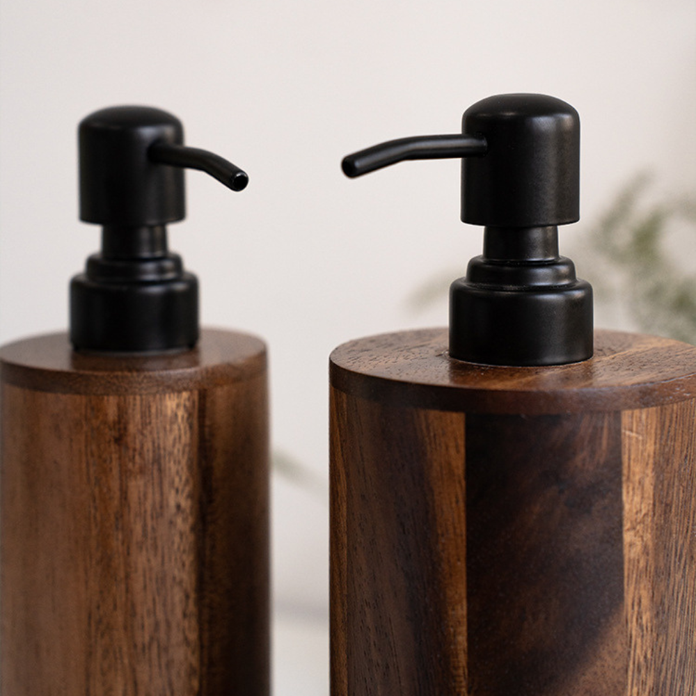 Walnut Wood Bathroom Soap Dispenser