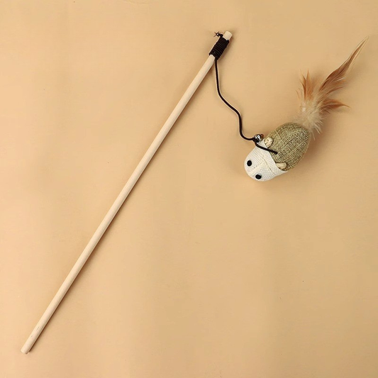 Natural Sisal Cat Toy - Mouse White / Grey