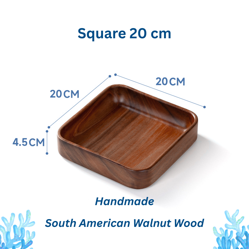 Handmade South American Walnut Wood Fruit Plate