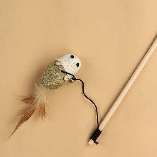 Natural Sisal Cat Toy - Mouse White / Grey