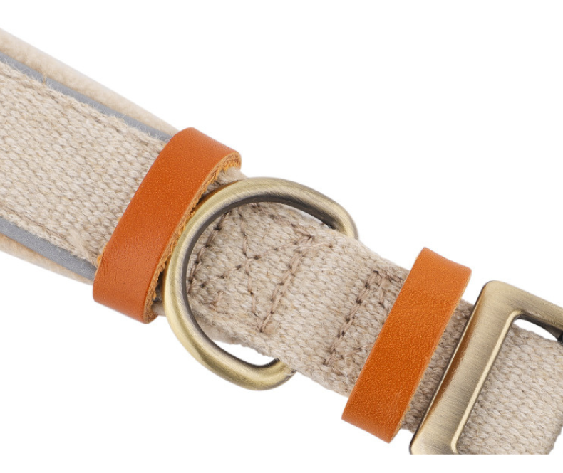 Hemp Leather Pet Collar for Large, Medium, and Small Pets