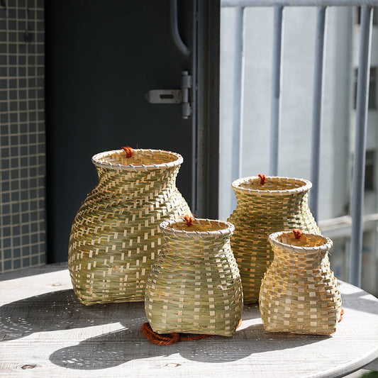 Hand-Woven Bamboo Basket