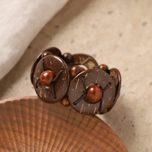 Coconut Shell Disc Bracelet